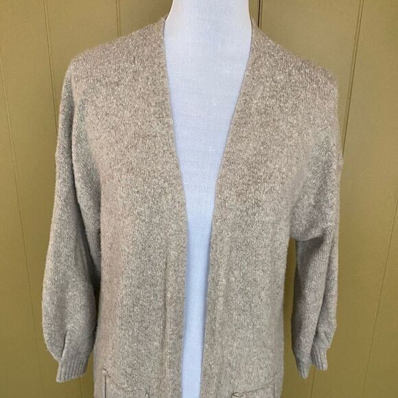 Universal thread women M open front Longsleeve cardigan w/pockets tan - Picture 3 of 11
